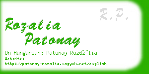 rozalia patonay business card